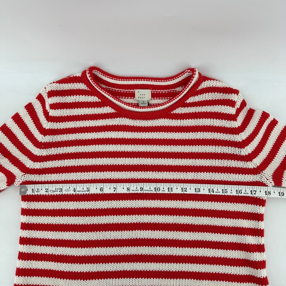 Striped Roll Neck Sweater Preppy Coastal Holiday Nautical Womens S Red White - Picture 5 of 7